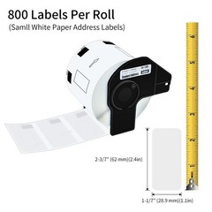 1 Roll 28.9mm x 62mm DK-1209 Small Address 800 Labels for Brother QL Printer