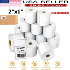 2″x1″ Direct Thermal Barcode SKU Labels, for Rollo&Zebra LP2824 LP2422 1300/Roll