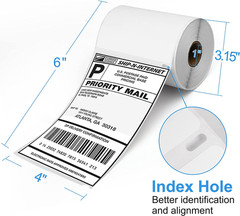 4X6 Thermal Labels Compatible with DYMO 4XL Labelwriter 1744907, 2 Rol
