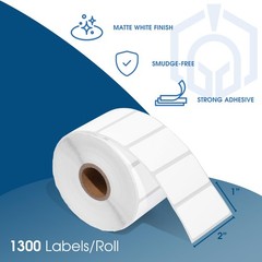 Spartan Industrial – 2″ X 1″ Direct Thermal Labels X (10 Rolls), White