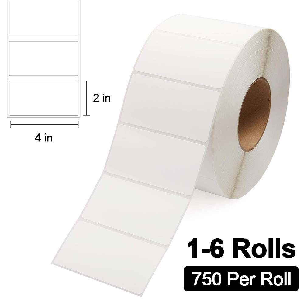 1-6 Rolls Thermal Labels 4″x2″ UPC Barcodes Address Shipping Labels For Zebra