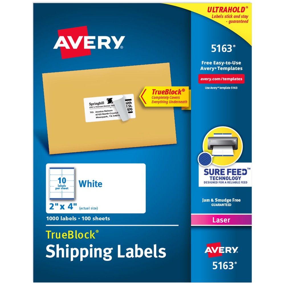 1000 Pack 2×4 Inch Shipping Labels White