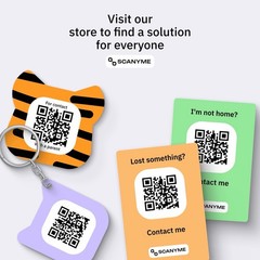 ScanyMe Smart QR Sticker – Lost & Found Tag for documents, Bags & Keys