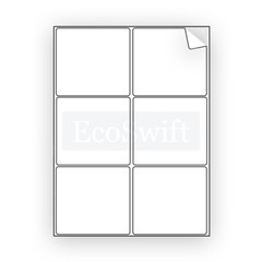 (24000) 4 x 3 1/3 EcoSwift Laser/Ink Address Shipping Adhesive Labels 6/sheet