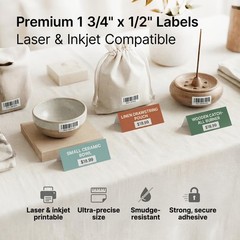 1.75″ X 0.5″ Matte White Return Address Labels (100 Sheets, 8000 Stickers) Ma…