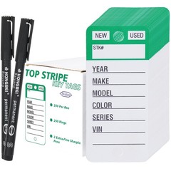 Vinyl Poly Car Key Tags Split Rings Markers Heavy Duty Tear Proof 250 PCS