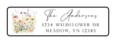 400 Wildflowers Personalized Return Address Labels. 1/2 inch by 1 3/4 inch