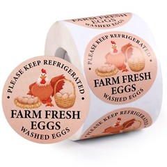 500 Pcs 2 Inch Farm Fresh Eggs Carton Labels Round Farm Fresh Stickers