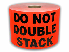 3×5 Do Not Double Stack Shipping Pallet Labels 2RLS at 300 Labels EA