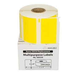 (1) to (50) Rolls of DYMO LW 30334 YELLOW – HIGH VIS Labels – FREE & FAST SHIP