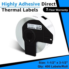 DK-1208 Compatible Large Address Labels for Brother QL-500 DK-1208 1.4 x 3.5 in