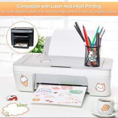 Printable Sticker Paper for Inkjet Printer, 40 Sheets 8.5″x11” Matte Sticker…