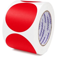 Permanent Red Dot Stickers, 3″ Round Labels