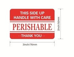 perishable sticker,2x3inch 200pcs Handle with Care Perishable Shipping sticker