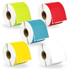 DYMO LW 30256 REMOVABLE – 5 Rolls – 1 ea. GREEN RED BLUE YELLOW WHITE