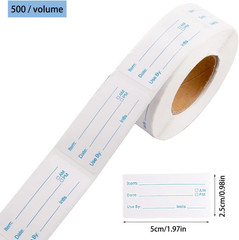 2 Rolls 1000 Pieces Removable Food Labels, 1 X 2 Inch Date Stickers