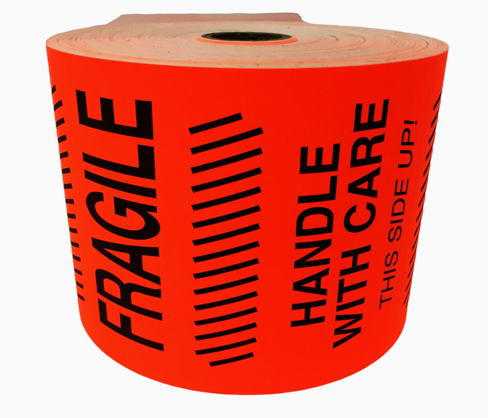 4×6 Fragile \ This Side Up Labels Red Shipping Pallet Adhesive Stickers 250Ct