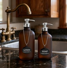 Reusable Stainless Steel Soap Lotion Labels for Bottles Jars Hand Dish Soap D…