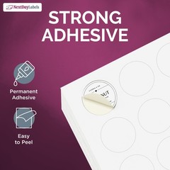 0.75 Inch Round Circle Stickers White for Bleeds Laser Inkjet 108 Per Sheet …