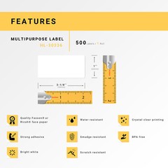 DYMO 30336 Direct Thermal Multipurpose Labels (1″ x 2-1/8″) – (24) Rolls of 500