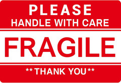 3” X 2” Fragile Stickers for Shipping and Moving, 500 Pcs Handle with Care
