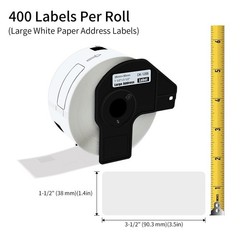 1-1/2″x3-1/2″(38 mm x 90 mm) DK-1208 Large Address 400 Labels for Brother x 5