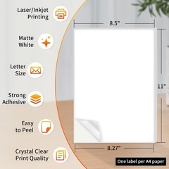 Full Sheet Address Labels 8 1/2″ x 11″ 500 Labels