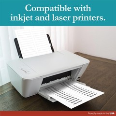 White File Folder Labels – 3.4375″ x .667″ – Laser/Inkjet Compatible – (30 pe…