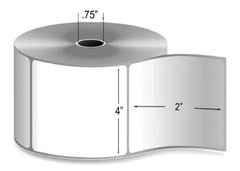 4″ x 2″ Direct Thermal Shipping Labels – 0.75″ Core Rolls Self Adhesive White