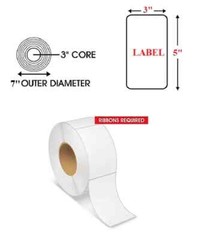 3×5 Inch THERMAL TRANSFER LABELS RIBBON REQUIRED (4 ROLL)
