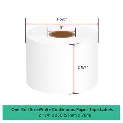 8ROLLS Continuous Paper Label 2 1/4″ x 250′ for Dymo 30270 LabelWriter 400 450