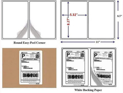 Half Sheet Laser & Inkjet – Rounded Corner Shipping Address Labels – 5-1/2″ X 8-