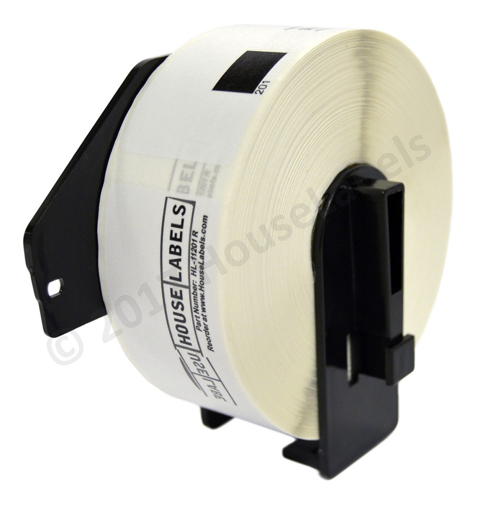 Non-OEM Fits BROTHER DK-1201 REMOVABLE Labels – (2) Rolls of 400 + (1) FRAME