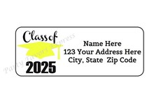 30 CLASS OF 2025 GRADUATION PERSONALIZED RETURN ADDRESS LABELS 1 in X 2.625 in