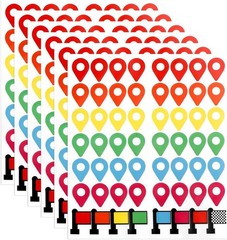 336PCS Map Location Marker Stickers Self Adhesive Travel Label Pins Craft Use
