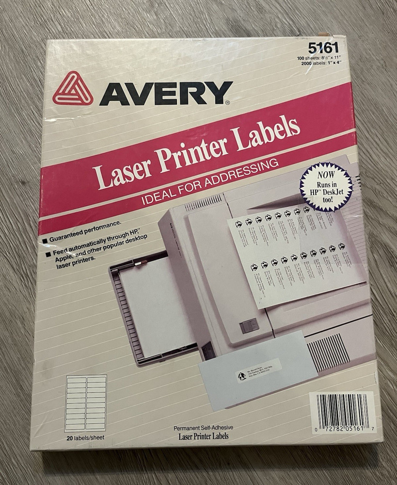 Avery 5161 Address Labels for Laser Printers 1″ x 4″ – 2000 Labels