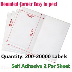 200-20000 Quality 8.5×5.5 Round Corner Shipping Labels Half Sheet Self Adhesive