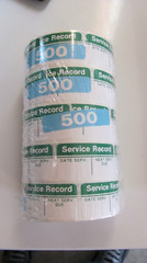 1 Roll of 500 1 X 2 SERVICE RECORD LABEL STICKER INSPECTION QC