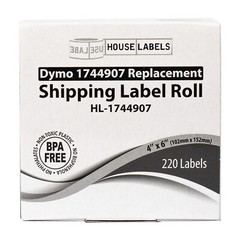 DYMO LW 1744907 4XL 4×6 (4″x6″) Direct Thermal Labels – (1) Roll of 220