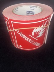 ULINE S-360 FLAMMABLE LIQUID STICKER ROLL 4″x4″