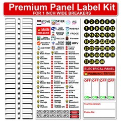Premium 40 Circuits Bidirectional for 1″ Breaker Directory Label Kit with Col…