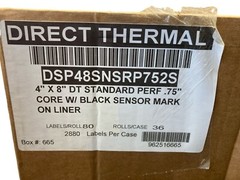 Direct Thermal Standard Label Roll 4″x8″-80 Labels per Roll-2 Rolls-160 Total