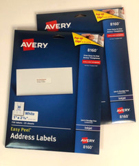 Avery Easy Peel Address Labels 8160 Ink Jet 50 Sheets Total of 1500 Labels