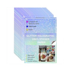Printable Sparkle Holographic Sticker Paper 20 Sheets 8.5×11 Inch Waterproof …