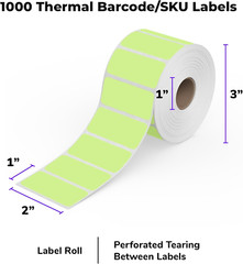 Direct Thermal 2X1 Sticker Labels – Roll of 1,000 Pink Thermal Labels – Multi-Pu