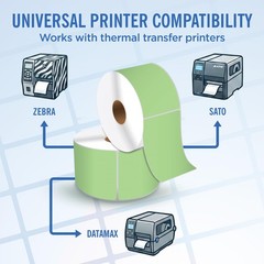 4″ X 6″ Direct Thermal Labels | Green | 1″ Cores w/Perfs Easy Tear | Made in …