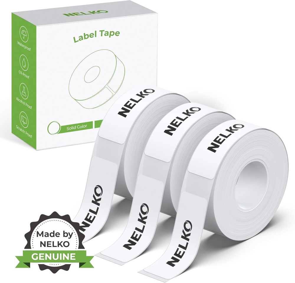 NELKO P21 Label Maker Tape 14x40mm 3 Rolls Thermal Labeling 180 Labels