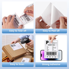 Direct Thermal Labels Multiple Sizes Colors Shipping Mailing Address Stickers