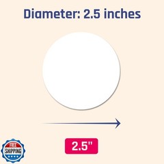 40 Sheets – 2.5 inch Round Circle Labels, White Printable Stickers for Laser/