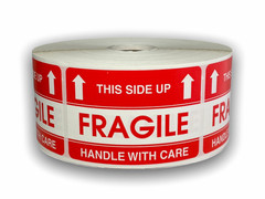 2×3, THIS SIDE UP/FRAGILE/HANDLE WITH CARE, 500 labels per roll 1-40 RLS